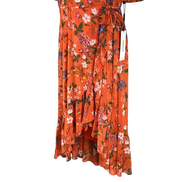 Calvin Klein NWT Womens 6 Floral Chiffon Ruffle Midi Dress Fairycore Bloomcore - Picture 6 of 16